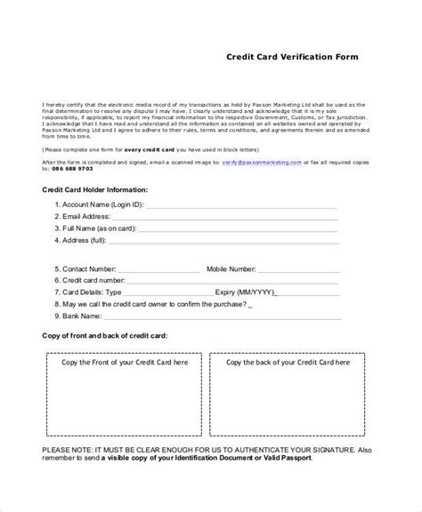 betus credit card verification form